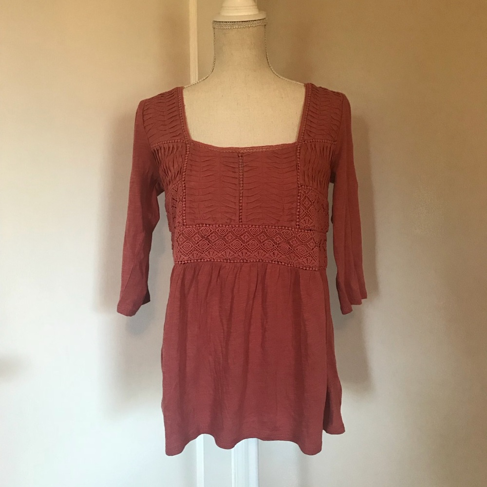 Anthropology Meadow Rue Boho Lace Top